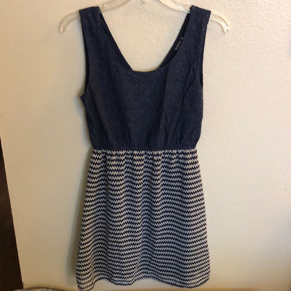 Navy and White Lacy Dress